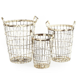 Zentique Metal Crate Set of 3 Rustic Industrial Stackable Metal Bins 9x12x9 Durable Distressed Storage Solutions HR110607.61