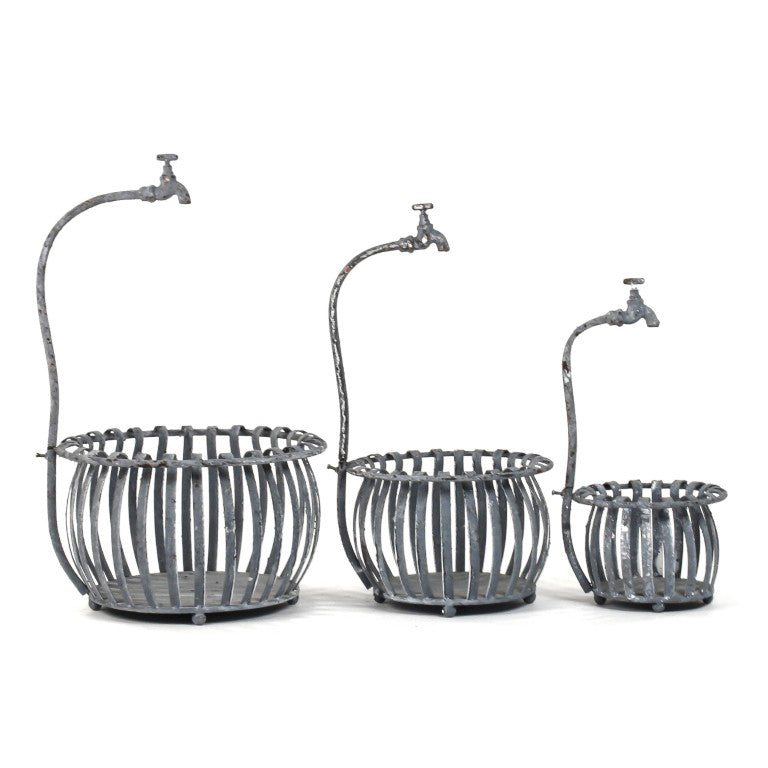 Zentique Metal Rustic Industrial Set of 3 Accent Pieces — Distressed Metal Decor for Mantels, Shelves, Statement Displays HR110629.57