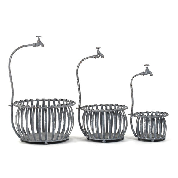 Zentique Metal Rustic Industrial Set of 3 Accent Pieces — Distressed Metal Decor for Mantels, Shelves, Statement Displays HR110629.57