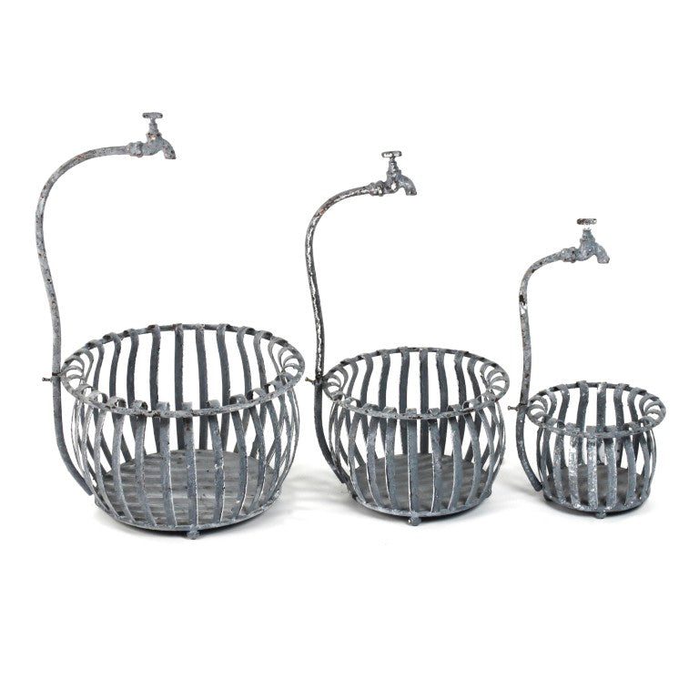 Zentique Metal Rustic Industrial Set of 3 Accent Pieces — Distressed Metal Decor for Mantels, Shelves, Statement Displays HR110629.57