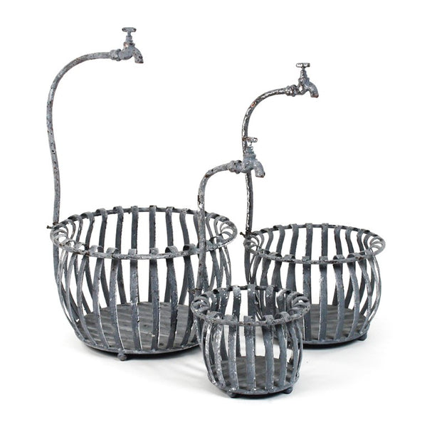 Zentique Metal Rustic Industrial Set of 3 Accent Pieces — Distressed Metal Decor for Mantels, Shelves, Statement Displays HR110629.57