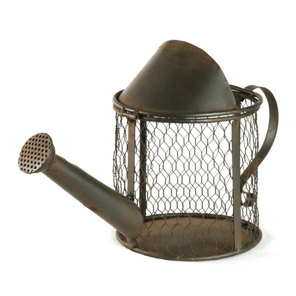 Zentique Metal Watering Can with Weathered Rustic Finish, Durable Metal Body, Ergonomic Handle for Indoor & Outdoor Gardening 93 chars HR110696M.55