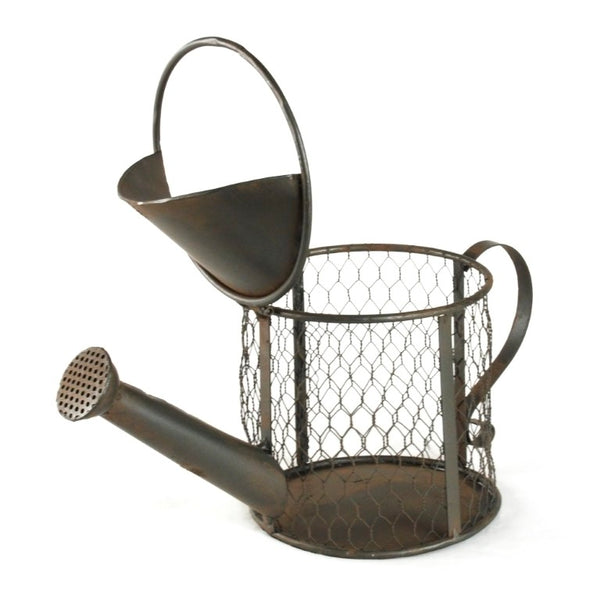 Zentique Metal Watering Can with Weathered Rustic Finish, Durable Metal Body, Ergonomic Handle for Indoor & Outdoor Gardening 93 chars HR110696M.55