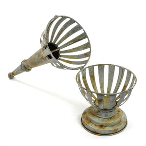 Zentique Metal Rustic Candle Holder Large — Tall Weathered Metal Pillar Lantern for Tabletop, Mantel, Floor Decor (94 chars) HR110716L.59