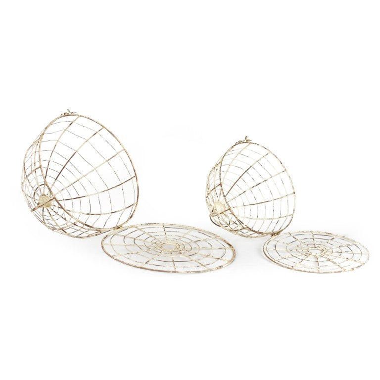 Zentique Metal Bird Cage Set of 2 Rustic Farmhouse Tabletop Decor — W14xH11 Vintage Metal Lanterns for Centerpieces HR110729.61