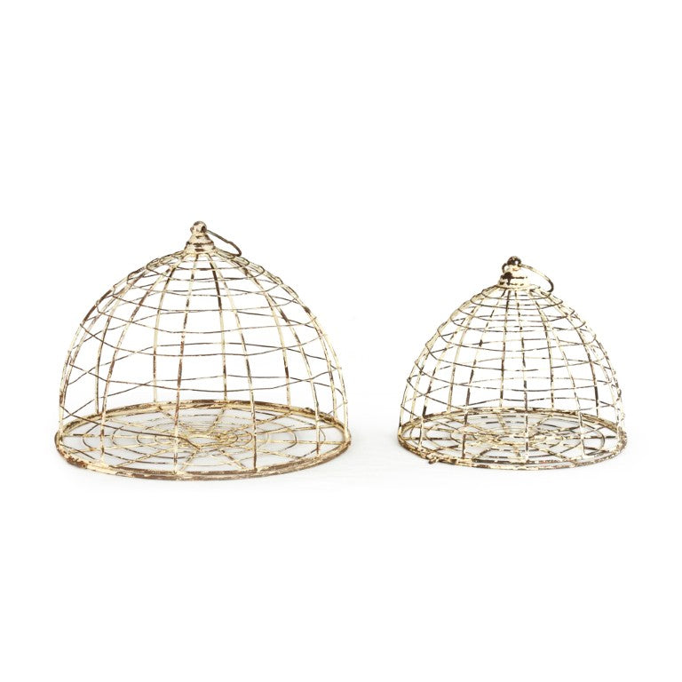 Zentique Metal Bird Cage Set of 2 Rustic Farmhouse Tabletop Decor — W14xH11 Vintage Metal Lanterns for Centerpieces HR110729.61