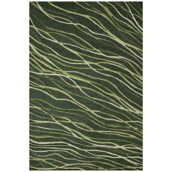 Trans Ocean Liora Manne Horizon Ribbons Indoor Area Rug - Hand Tufted Wool With Contemporary Wave Design Green Wool Pile Hrn57786516
