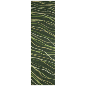 Trans Ocean Liora Manne Horizon Ribbons Indoor Area Rug - Hand Tufted Wool With Contemporary Wave Design Green Wool Pile Hrnr8786516
