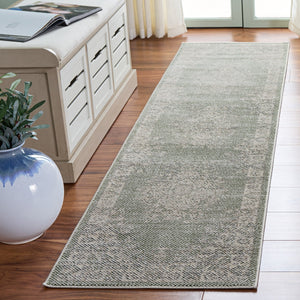 Safavieh Harrison Green And Ivory Transitional Medallion Area Rug — Low-Profile Jute Blend, Soft Durable Style 6'-7" x 6'-7" HRS400Y-7SQ