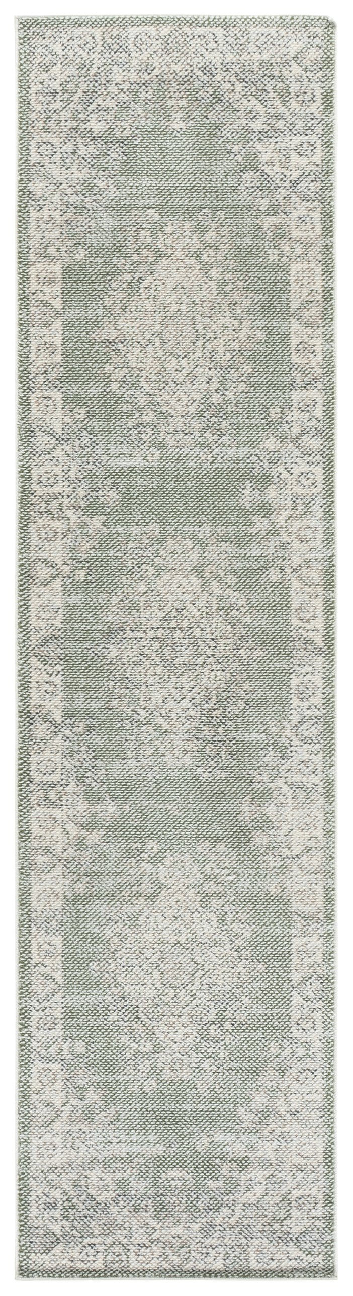 Safavieh Harrison Elegant Green And Ivory Transitional Area Rug — Low Profile Jute-Blend, Power-Loomed Turkey 90 5'-3" x 7'-6" HRS400Y-5