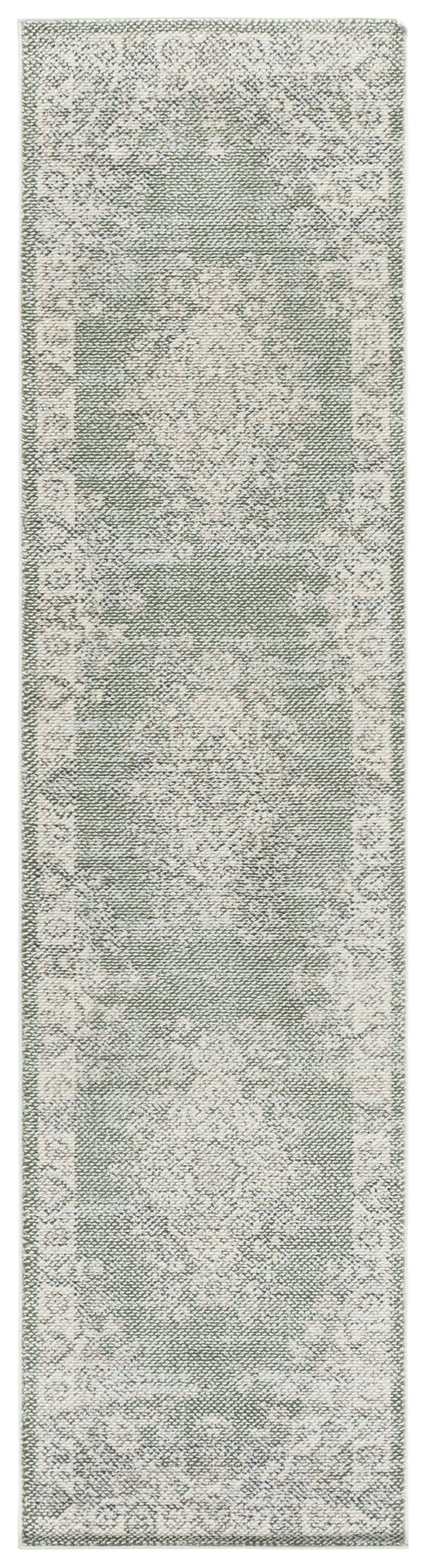 Safavieh Harrison Green And Ivory Transitional Medallion Area Rug — Low-Profile Jute Blend, Soft Durable Style 6'-7" x 6'-7" HRS400Y-7SQ