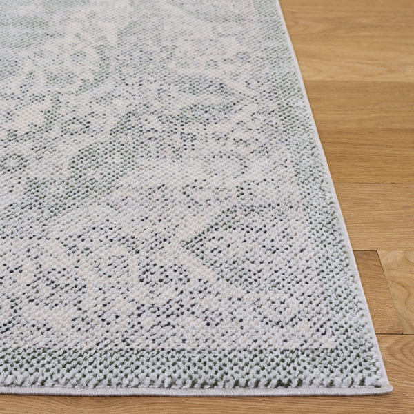 Safavieh Harrison Green And Ivory Transitional Medallion Area Rug — Low-Profile Jute Blend, Soft Durable Style 6'-7" x 6'-7" HRS400Y-7SQ