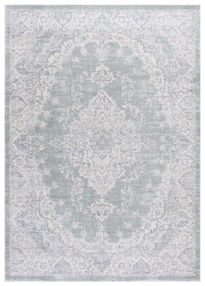 Safavieh Harrison Green And Ivory Transitional Medallion Area Rug — Low-Profile Jute Blend, Soft Durable Style 6'-7" x 6'-7" HRS400Y-7SQ
