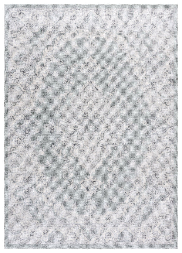 Safavieh Harrison Green And Ivory Transitional Medallion Area Rug — Low-Profile Jute Blend, Soft Durable Style 6'-7" x 6'-7" HRS400Y-7SQ