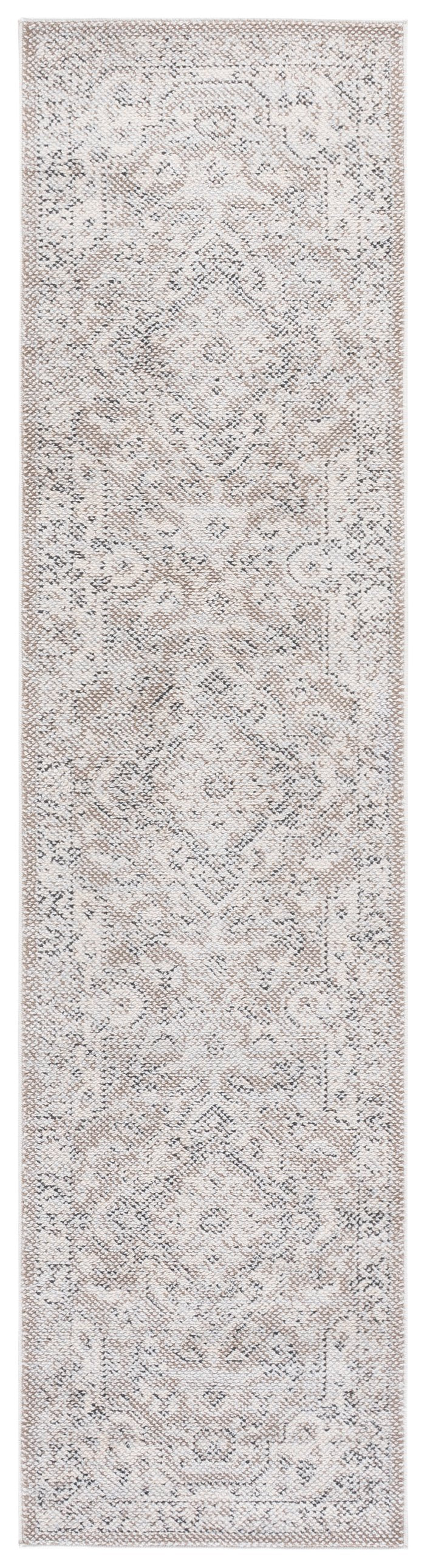 Safavieh Harrison Transitional Square Area Rug In Beige Ivory Grey — Low-Profile Power-Loomed Turkish Pile Harmony 6'-7" x 6'-7" HRS402B-7SQ
