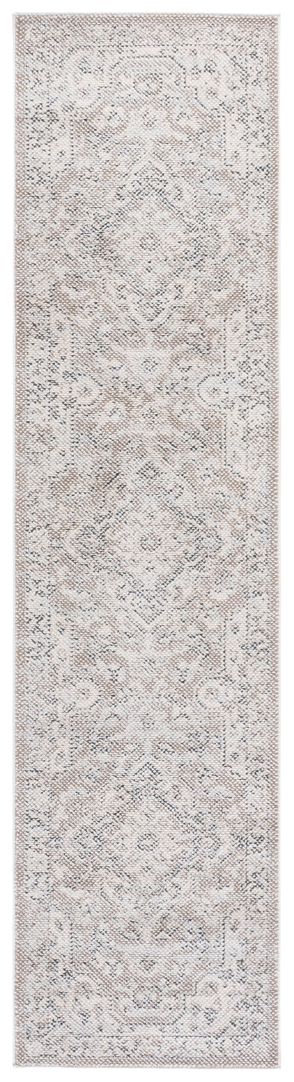 Safavieh Harrison Transitional Square Area Rug In Beige Ivory Grey — Low-Profile Power-Loomed Turkish Pile Harmony 6'-7" x 6'-7" HRS402B-7SQ