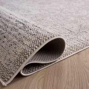 Safavieh Harrison Transitional Square Area Rug In Beige Ivory Grey — Low-Profile Power-Loomed Turkish Pile Harmony 6'-7" x 6'-7" HRS402B-7SQ