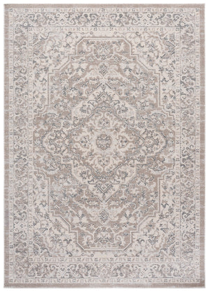 Safavieh Harrison Transitional Square Area Rug In Beige Ivory Grey — Low-Profile Power-Loomed Turkish Pile Harmony 6'-7" x 6'-7" HRS402B-7SQ
