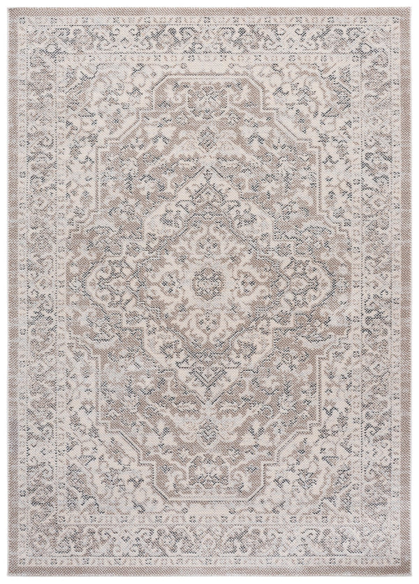 Safavieh Harrison Transitional Square Area Rug In Beige Ivory Grey — Low-Profile Power-Loomed Turkish Pile Harmony 6'-7" x 6'-7" HRS402B-7SQ