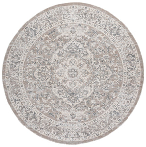 Safavieh Harrison Transitional Square Area Rug In Beige Ivory Grey — Low-Profile Power-Loomed Turkish Pile Harmony 6'-7" x 6'-7" HRS402B-7SQ