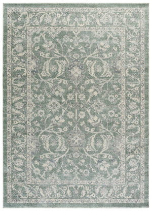 Safavieh Harrison Area Rug 5'3" X 7'6" Green/Ivory - Transitional Minimalist Design For Modern Homes Green ,Ivory Polyester Pile Hrs406y-5
