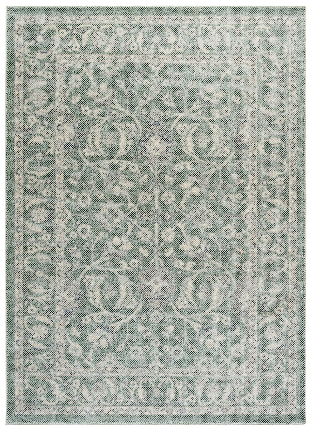 Safavieh Harrison Elegant Area Rug For Hallways - Soft Polyester Pile, Transitional Style, Made In Turkey Green ,Ivory Polyester Pile Hrs406y-28