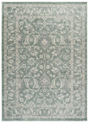 Safavieh Harrison Elegant Area Rug For Hallways - Soft Polyester Pile, Transitional Style, Made In Turkey Green ,Ivory Polyester Pile Hrs406y-28