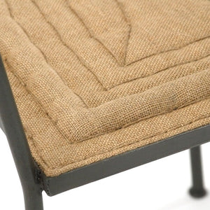 Zentique Klaas Arm Chair with Birch Frame & Burlap Seat — Compact Ergonomic Accent Chair for Modern Spaces HS056