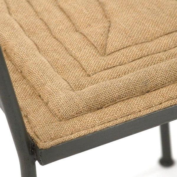 Zentique Klaas Arm Chair with Birch Frame & Burlap Seat — Compact Ergonomic Accent Chair for Modern Spaces HS056