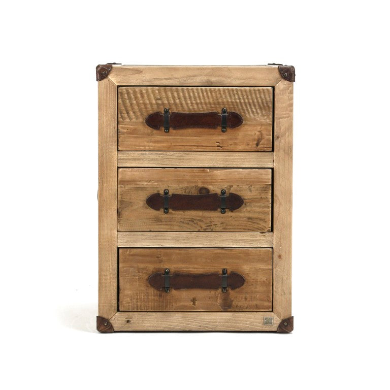 Zentique Abott Reclaimed Wood Night Stand with Antique Bleached Finish, Compact Rustic Storage & Durable Craftsmanship HS068