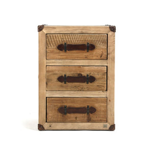 Zentique Abott Reclaimed Wood Night Stand with Antique Bleached Finish, Compact Rustic Storage & Durable Craftsmanship HS068