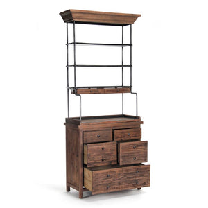 Zentique Obert Reclaimed Pine Tall Cabinet – Slim 90.5" Vertical Storage with Paneled Doors, Rustic Finish HS084