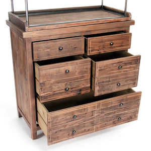 Zentique Obert Reclaimed Pine Tall Cabinet – Slim 90.5" Vertical Storage with Paneled Doors, Rustic Finish HS084