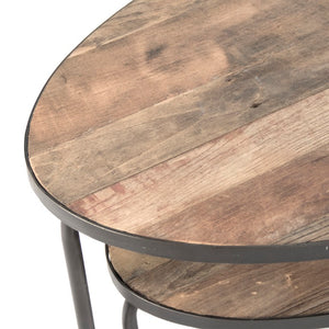 Zentique Alberta Elm Oval Coffee Table — Modern low-profile centerpiece with solid wood top, metal base, durable style HS105