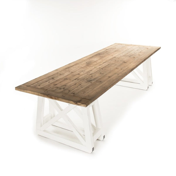 Zentique Arthur Pine Dining Table — Compact W118cm Solid Pine, Timeless Rectangular Design, Warm Grain Finish HS113