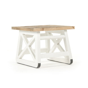 Zentique Lilon Solid Pine Side Table — Compact 24.5" Modern-Rustic Nightstand with Warm Finish, Versatile Use HS116