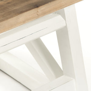 Zentique Lilon Solid Pine Side Table — Compact 24.5" Modern-Rustic Nightstand with Warm Finish, Versatile Use HS116