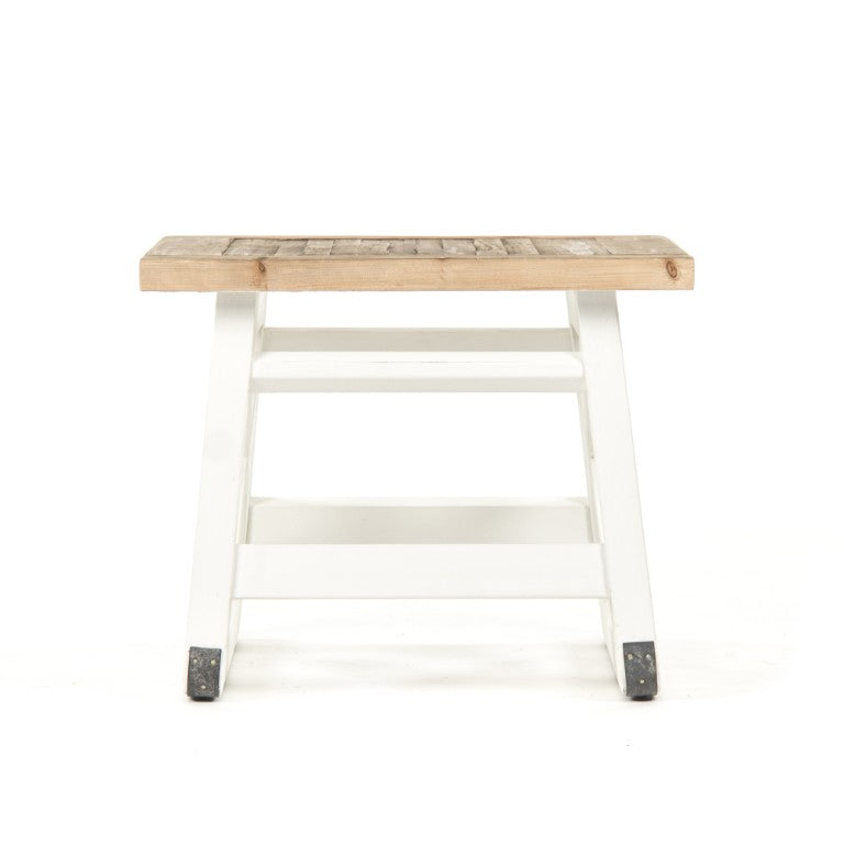 Zentique Lilon Solid Pine Side Table — Compact 24.5" Modern-Rustic Nightstand with Warm Finish, Versatile Use HS116