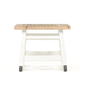 Zentique Lilon Solid Pine Side Table — Compact 24.5" Modern-Rustic Nightstand with Warm Finish, Versatile Use HS116