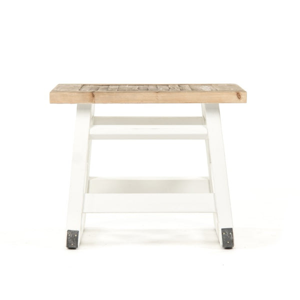 Zentique Lilon Solid Pine Side Table — Compact 24.5" Modern-Rustic Nightstand with Warm Finish, Versatile Use HS116