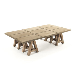 Zentique Doux Solid Pine Coffee Table — Low-Profile Scandinavian Design, Warm Wood Grain, Durable Craftsmanship HS119