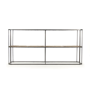 Zentique Anabel Pine Console Table 71" Wide x 18" Deep — Modern Farmhouse Narrow Entryway Shelf with Metal Frame HS125