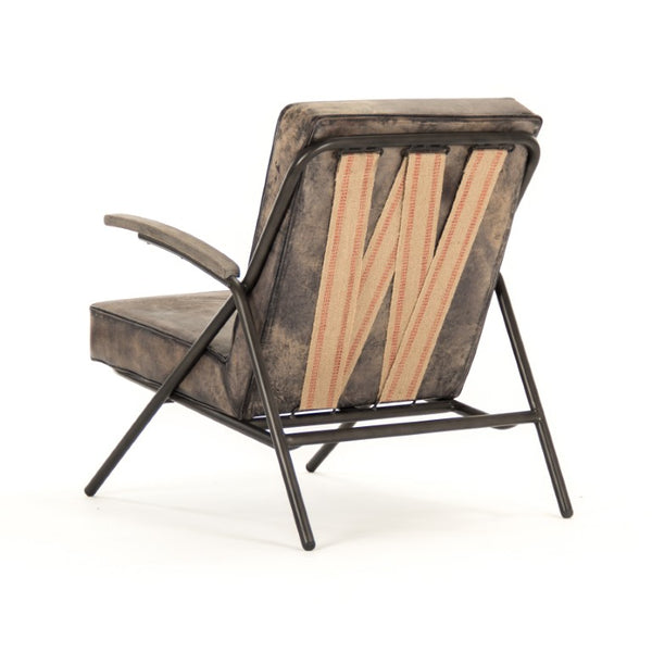 Zentique Lucas Lounge Chair with Oak Accents & Metal Frame — Compact Ergonomic Seat for Modern Spaces HS127