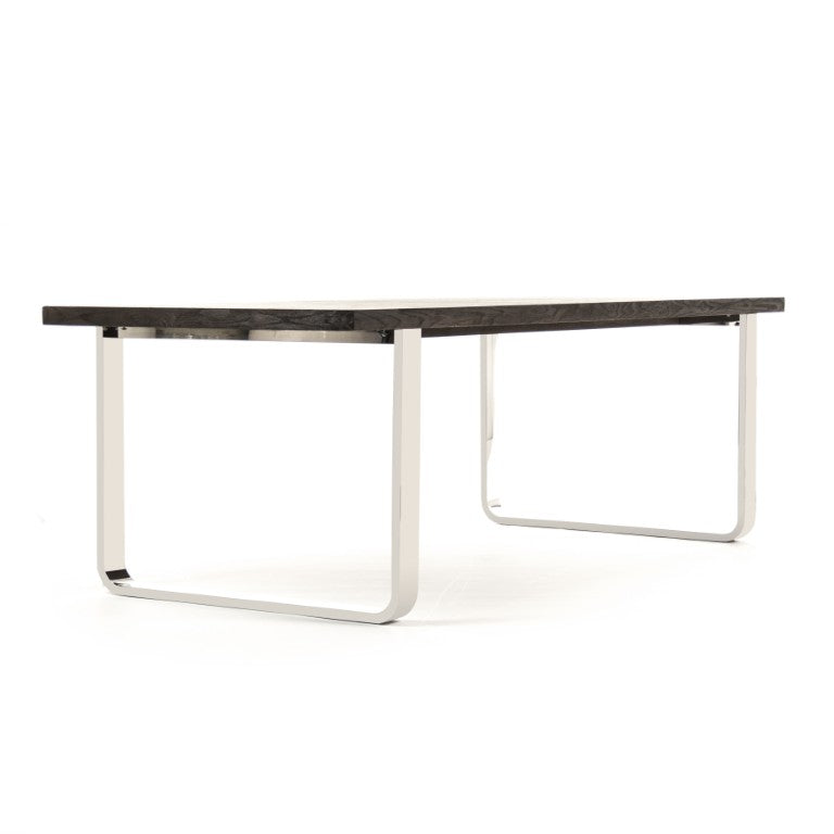 Zentique Eclat Dining Table — Oak Top & Powder-Coated Steel Base, Seats 6–8, Sturdy Modern Industrial Centerpiece HS133
