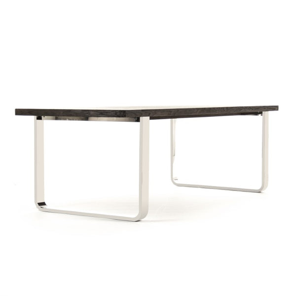 Zentique Eclat Dining Table — Oak Top & Powder-Coated Steel Base, Seats 6–8, Sturdy Modern Industrial Centerpiece HS133