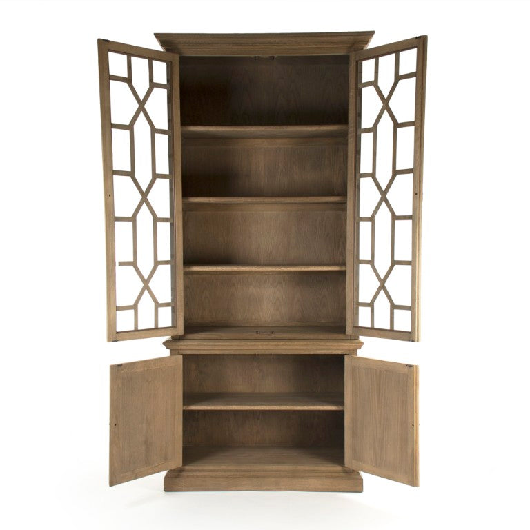 Zentique Vallis Oak Cabinet with Spacious Shelving, Solid Oak Veneer Finish, Modern Entryway Storage Solution HT1015 E255-3