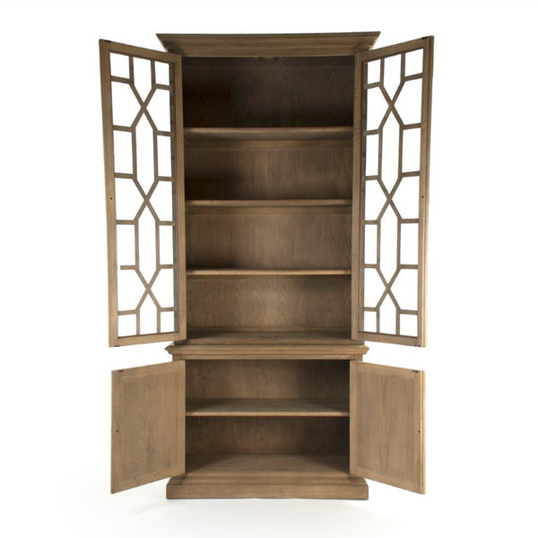 Zentique Vallis Oak Cabinet with Spacious Shelving, Solid Oak Veneer Finish, Modern Entryway Storage Solution HT1015 E255-3