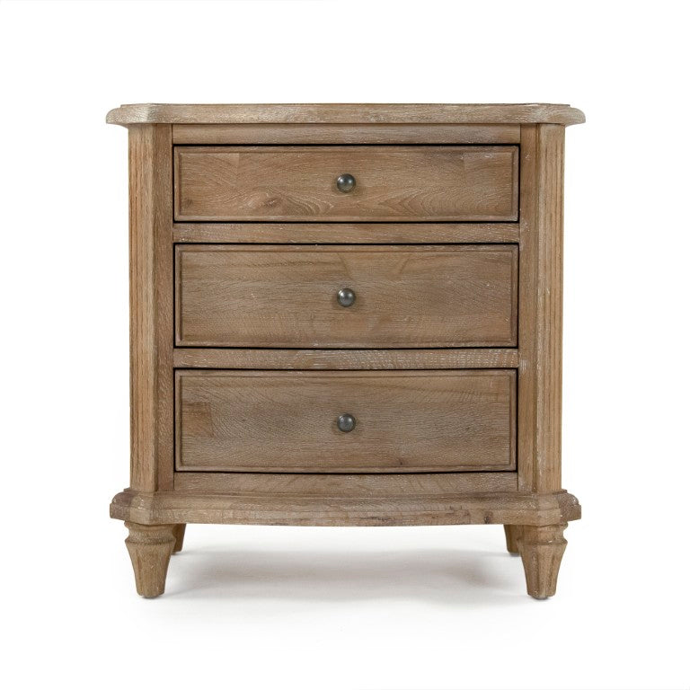 Zentique Edmund Solid Oak Night Stand with Drawer & Shelf, Compact W24"H26" Durable Finish for Any Décor HT1186 E272
