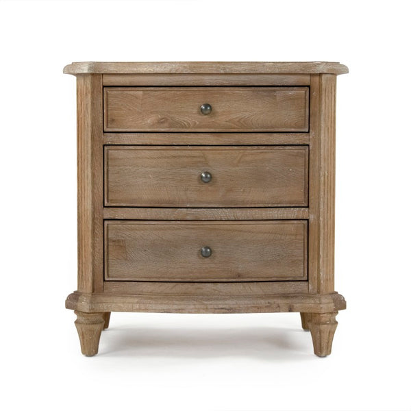 Zentique Edmund Solid Oak Night Stand with Drawer & Shelf, Compact W24"H26" Durable Finish for Any Décor HT1186 E272
