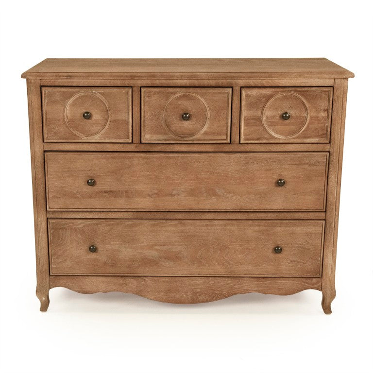 Zentique Edward Oak Dresser – Solid Oak Storage Chest with Clear Finish, Timeless Joinery, Versatile Style HT1188 E272